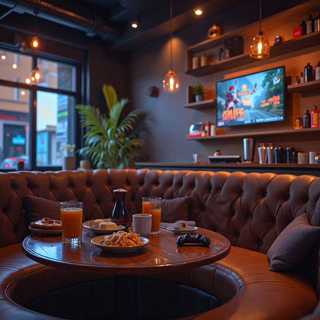 Gaming café and refreshment bar area