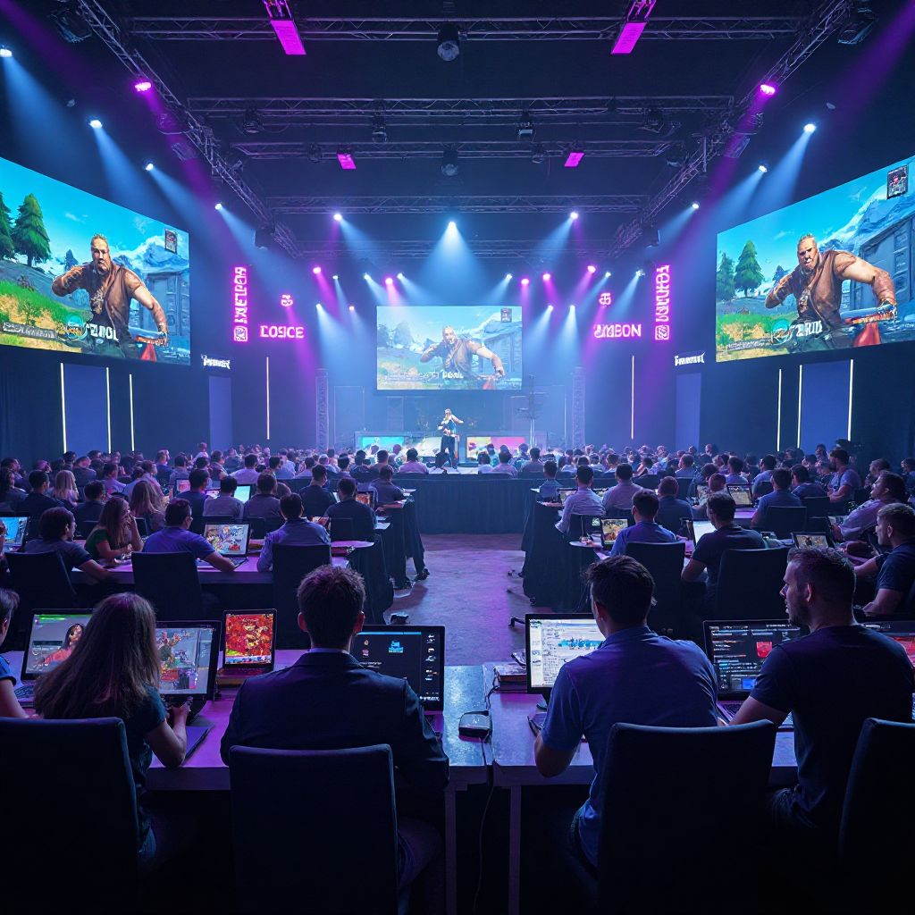 Fortnite tournament with players competing