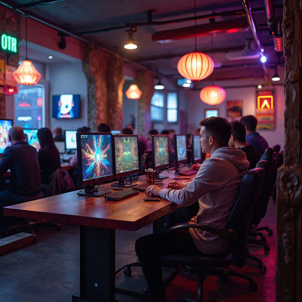 Gaming cafe and refreshment bar