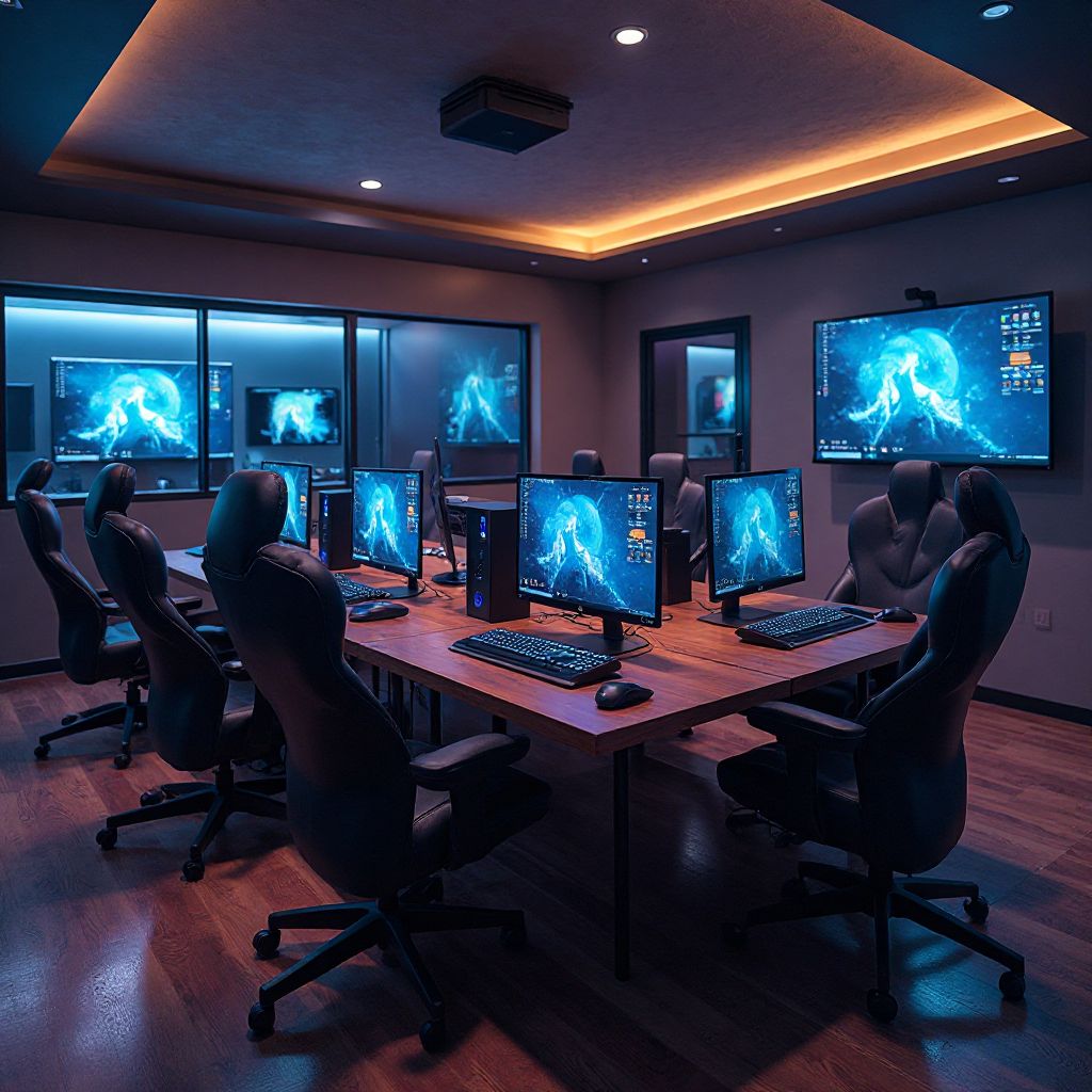 Private team gaming rooms